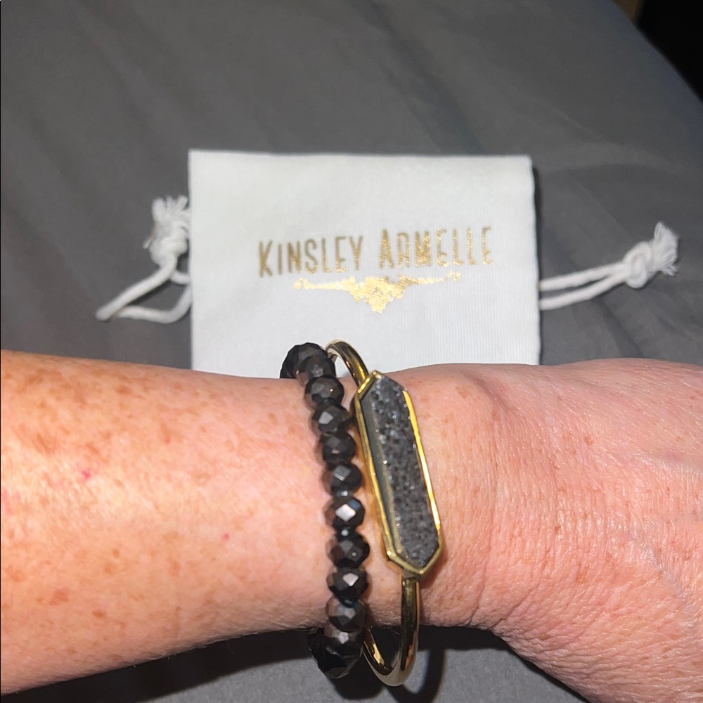 Kinsley Armelle Gold and Black Bracelet Set